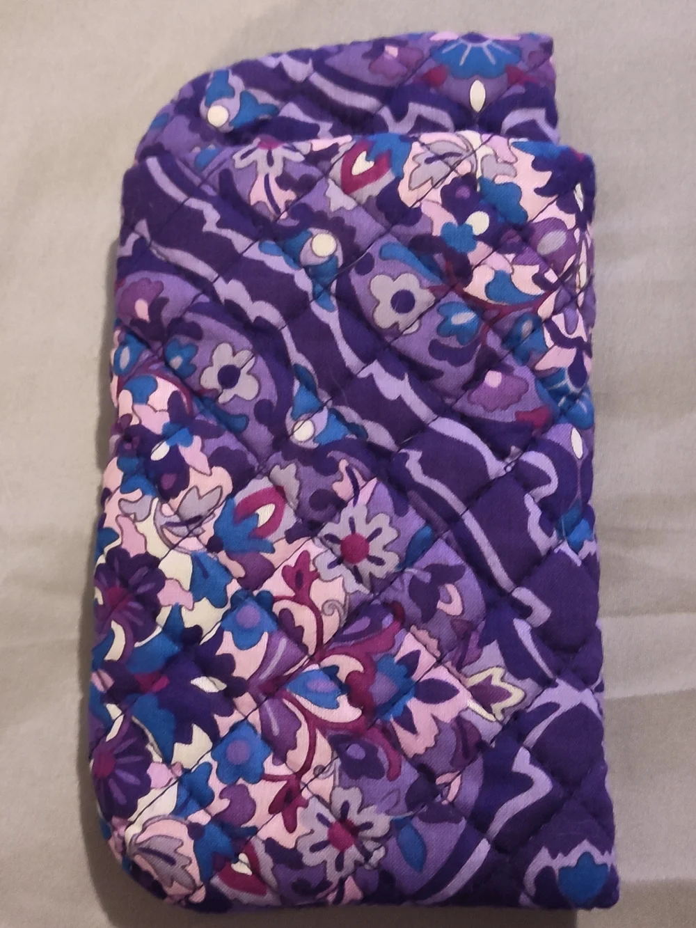 NWOT!! Vera Bradley Purple Floral Quilted Double Eye Glass Case (NO Glasses)